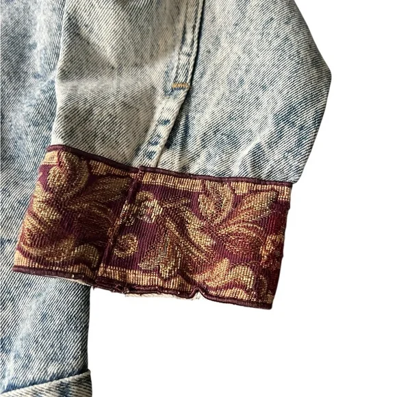 Vintage 80s custom Jean jacket from the Goldbergs TV show size large pink zipper - Picture 3 of 7